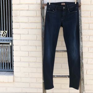 Mother dark wash skinny leg denim